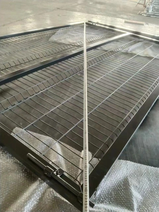 ANJIA Group - galvanized gate frame laid flat with a tape measure across it